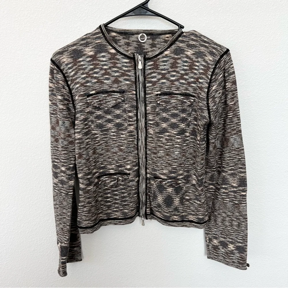 Anthropologie One Girl Who Front Zip Sweater Size Small - Picture 2 of 10